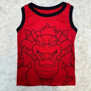 Super Mario Tank Top  Bowser Red & Black Size 6